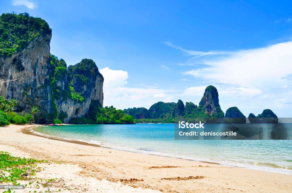 Tonsai beach and Railay beach Tonsai is located between Ao Nang and Railay. Andaman Sea Stock Photo