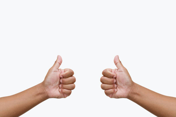 istock Thump up hand sign isolated on white 824612768
