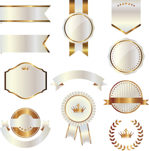 ilustrações de stock, clip art, desenhos animados e ícones de set of emblems - cartão de felicitação