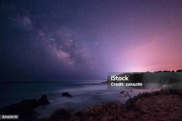 Milky Way In The Sky Of Sardinia Stock Photo - Download Image Now - Night, Star Shape, Sky