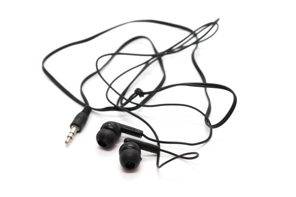 istock image of an earphone on a white background. 824616676