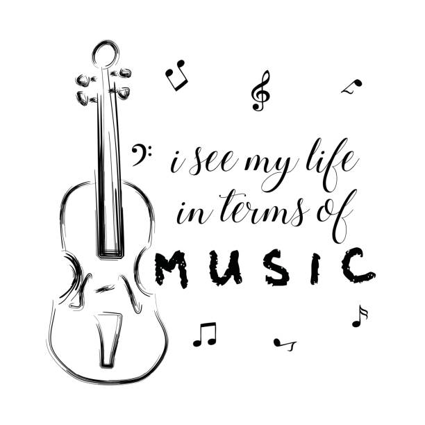 istock I see my life in terms of music. Inspirational motivating quotes by Albert Einstein 824619028