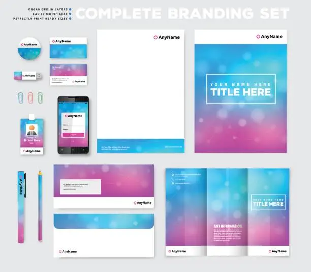 Vector illustration of Corporate identity stationary items