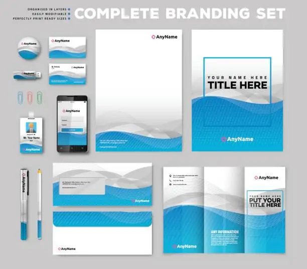 Vector illustration of Corporate identity stationary items
