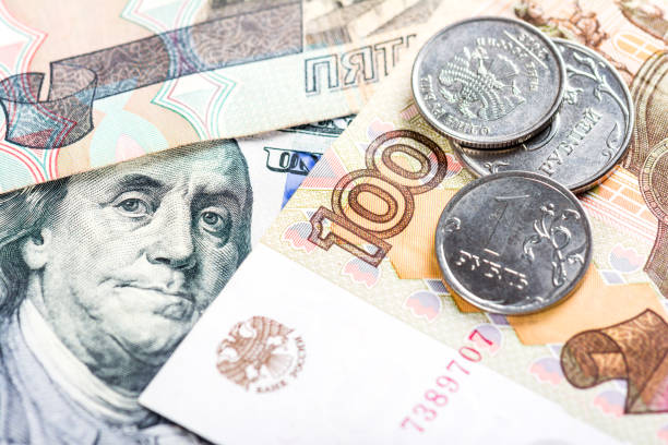 istock Devaluation of the Russian currency 824621834