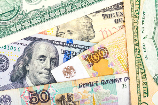 istock Devaluation of the Russian currency 824622432