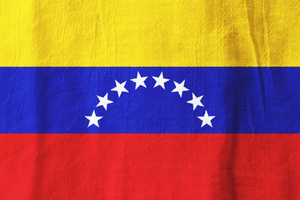Venezuela national flag from fabric for graphic design.