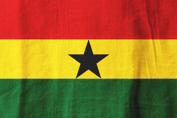 istock Ghana fabric flag  national flag from fabric for graphic design. 824629414