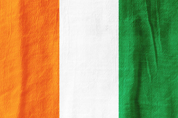 istock Cote d'Ivoire fabric flag  national flag from fabric for graphic design. 824630020