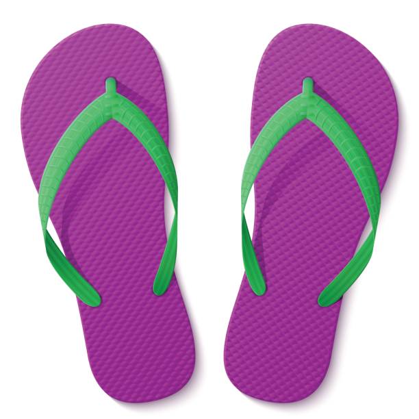 ilustrações, clipart, desenhos animados e ícones de flip-flops isolados no fundo branco - chinelo