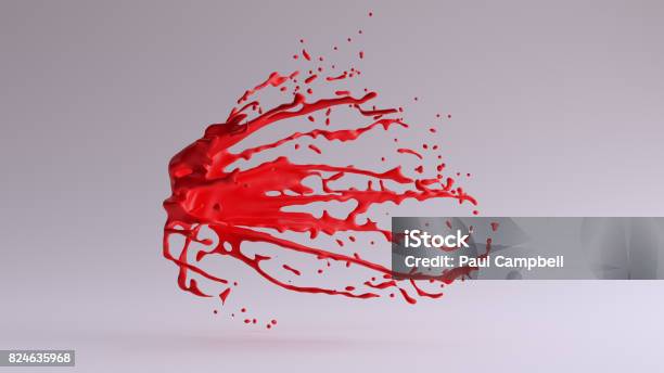 Paint Splash Red Stock Photo - Download Image Now - Paint, Squirting, Red