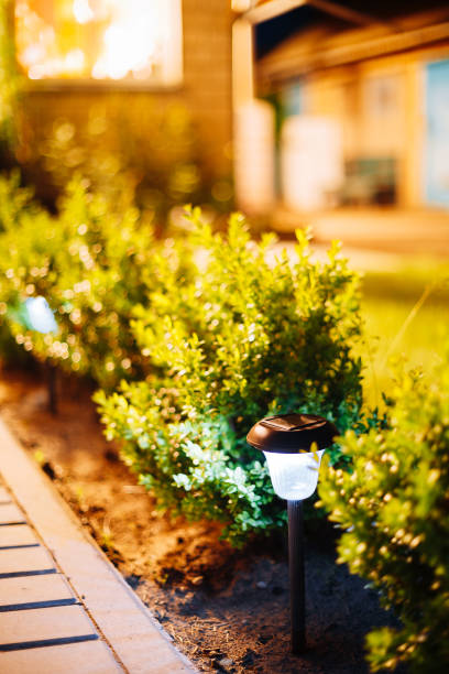 istock Small Solar Garden Light, Lantern In Flower Bed. Garden Design. Solar Powered Lamp 824637362
