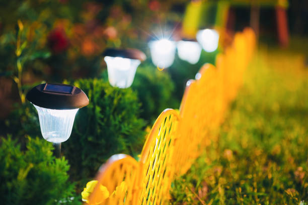 istock Small Solar Garden Light, Lantern In Flower Bed. Garden Design. Solar Powered Lamp 824639248