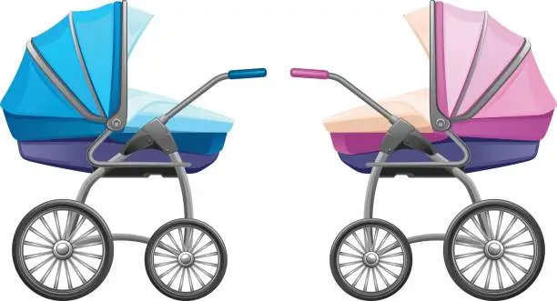 Vector illustration of Baby pram