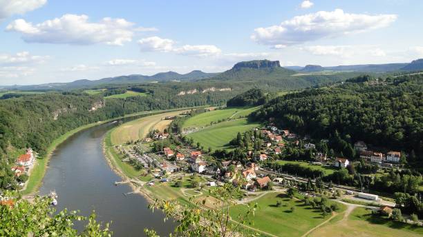 istock Large wide river in the background of a mountain 824643124