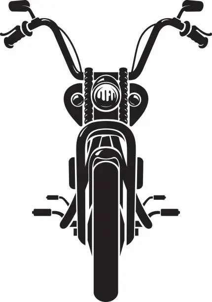 Vector illustration of Chopper Motorcycle Front