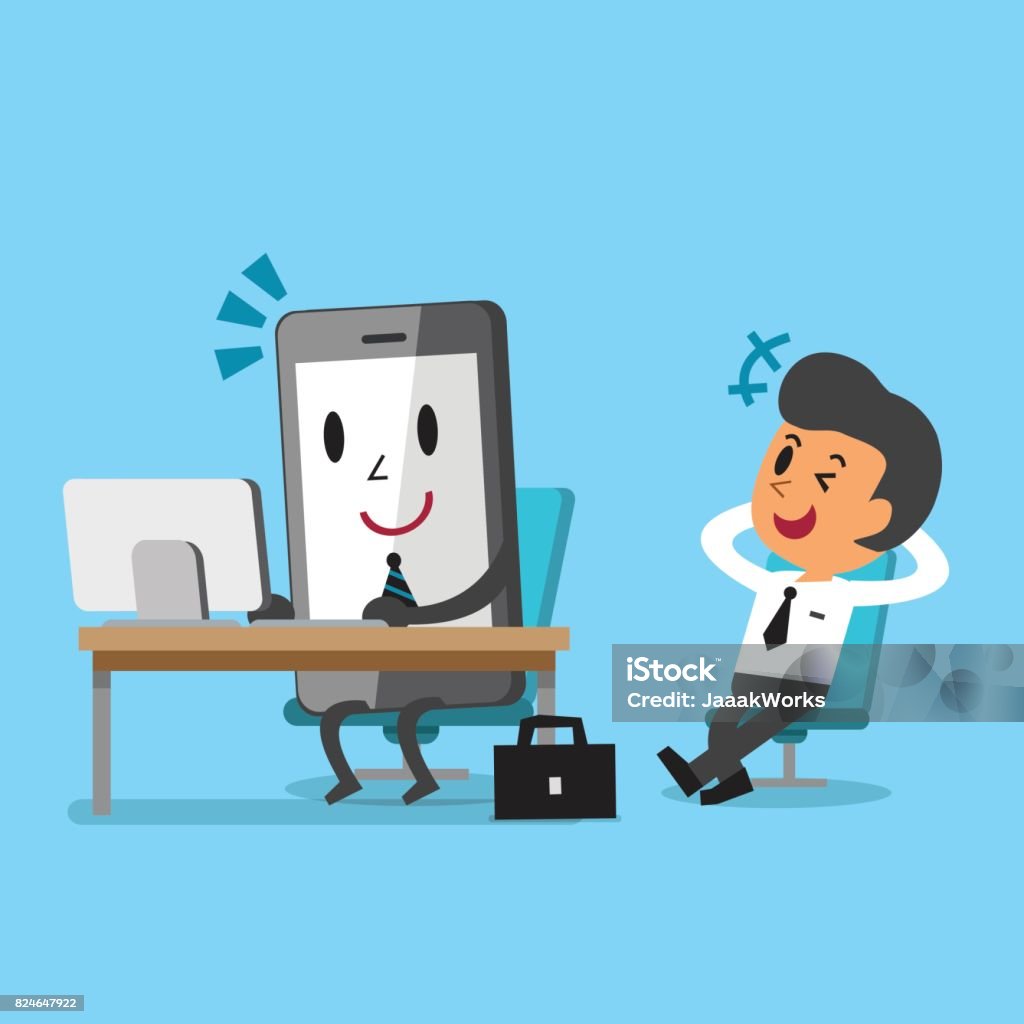 Ilustración de Concepto De Negocio Dibujos Animados Smartphone Trabajo Y  Relax Hombre De Negocios Sentado En Una Silla y más Vectores Libres de  Derechos de Actividad - iStock