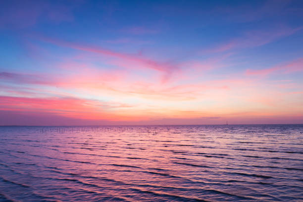 istock Beautiful after sunset skyline over coastline 824649318