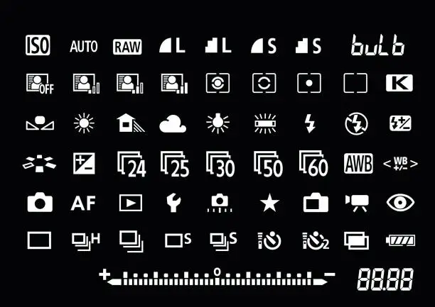 Vector illustration of Camera settings symbols