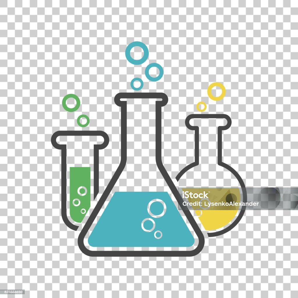 Chemical test tube pictogram icon. Laboratory glassware or beaker equipment isolated on isolated background. Experiment flasks. Trendy modern vector symbol. Simple flat illustration Chemistry stock vector