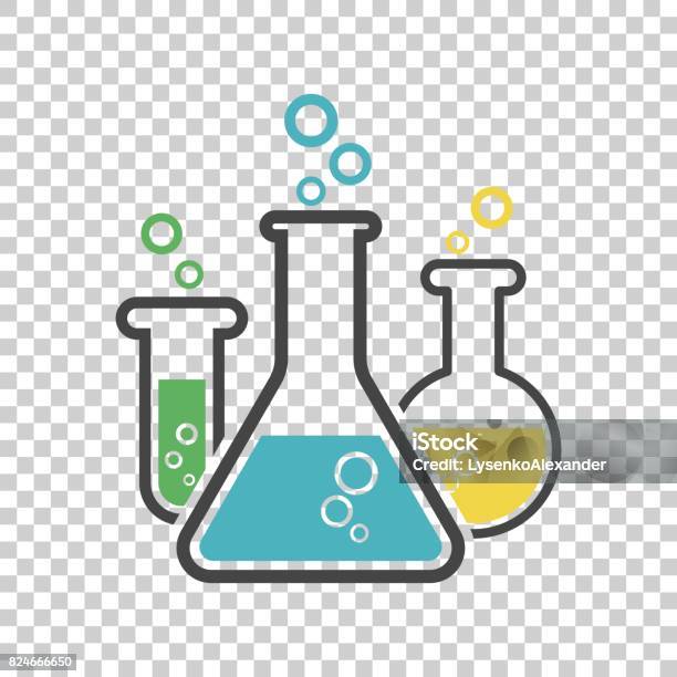 Chemical Test Tube Pictogram Icon Laboratory Glassware Or Beaker Equipment Isolated On Isolated Background Experiment Flasks Trendy Modern Vector Symbol Simple Flat Illustration Stock Illustration - Download Image Now