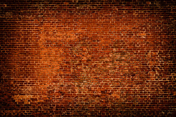 Old red Brick wall grunge background. Vintage old masonry
