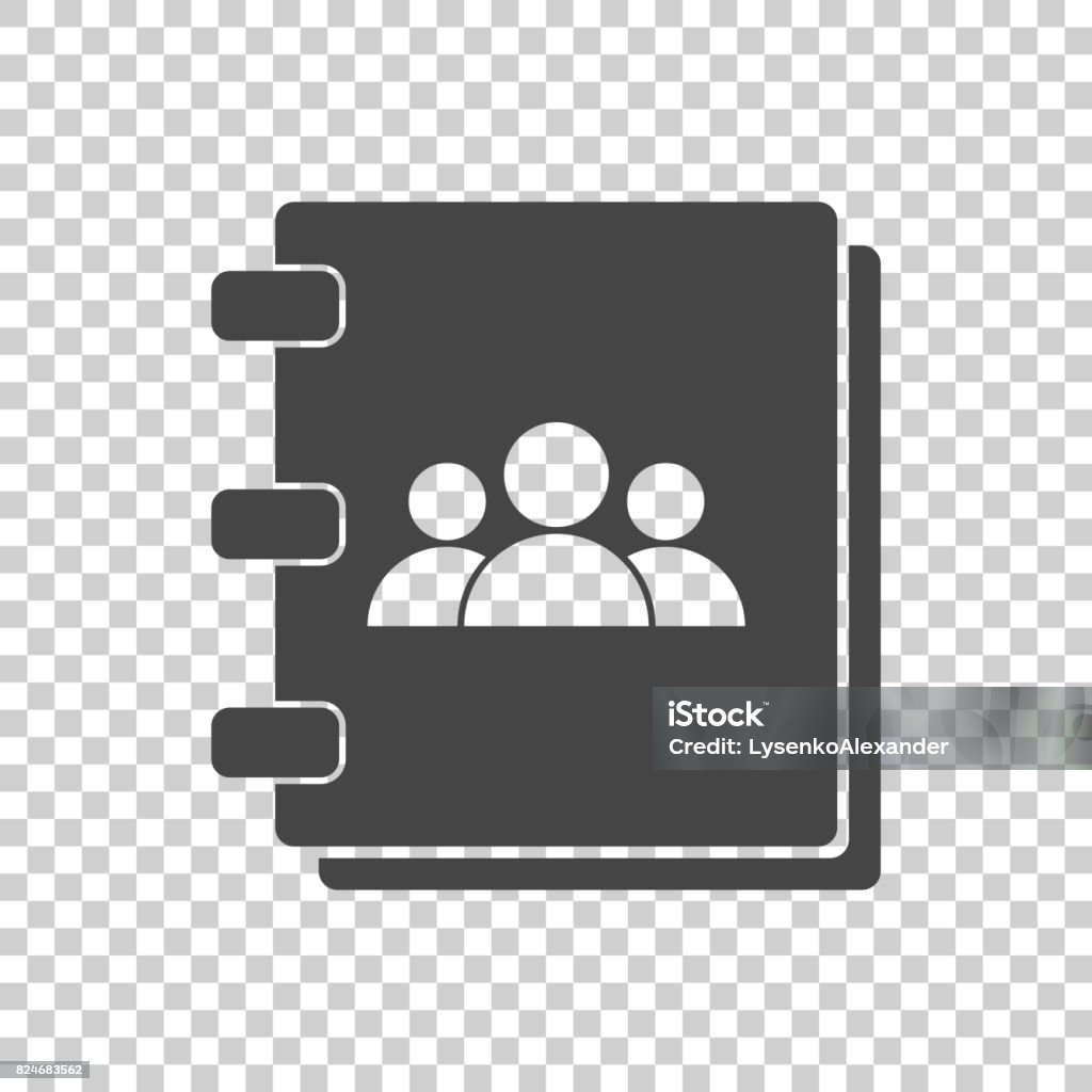 Address book icon. Contact note flat vector illustration on isolated background. Telephone Directory stock vector