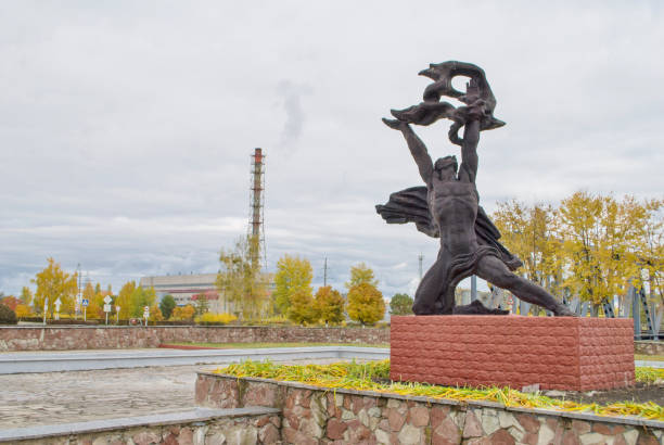 Monument to Prometheus near Chernobyl NPP Monument to Prometheus near Chernobyl NPP. pripyat city photos stock pictures, royalty-free photos & images