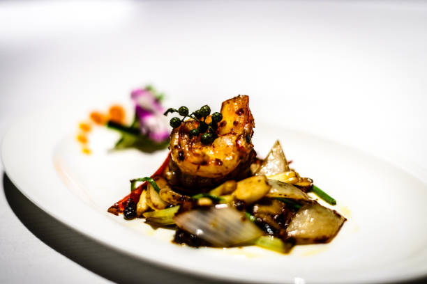 istock Sauteed prawn with chilli and shallot 824693686