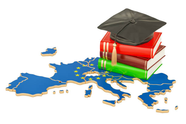 istock Education in Europe concept, 3D rendering isolated on white background 824699388
