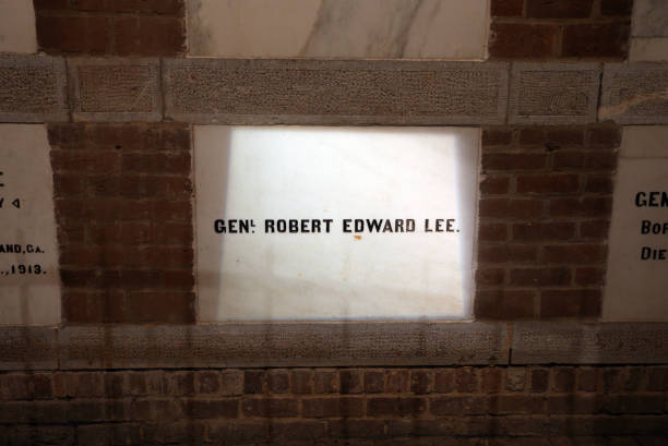 Tomb of Robert E. Lee Lexington, VA, USA - July 14, 2017: The tomb of Robert E Lee at Washington and Lee University. Washington and Lee University is a private liberal arts University located in Lexington, Virginia. the general lee stock pictures, royalty-free photos & images