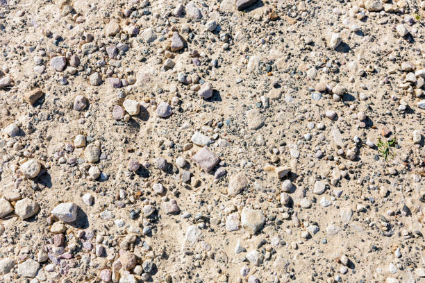 strada sterrata ravvicinata, sfondo con spazio di copia - dirt road road desert road gravel foto e immagini stock