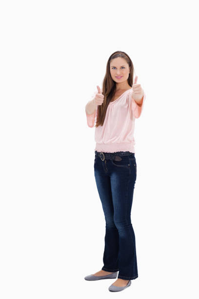 istock Woman with thumbs up in approving 824719860