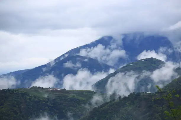 foggy mountains in Cingjing Farm, Nantou, Taiwan