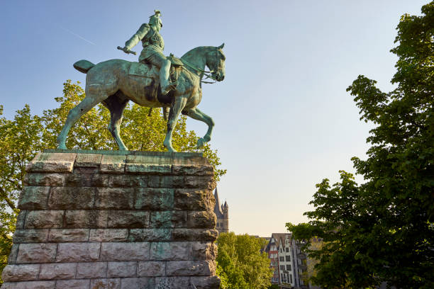 Cologne/Germany - May 10, 2017: Equestrian Statue of Kaiser Wilhelm I, Cologne, Germany stock photo