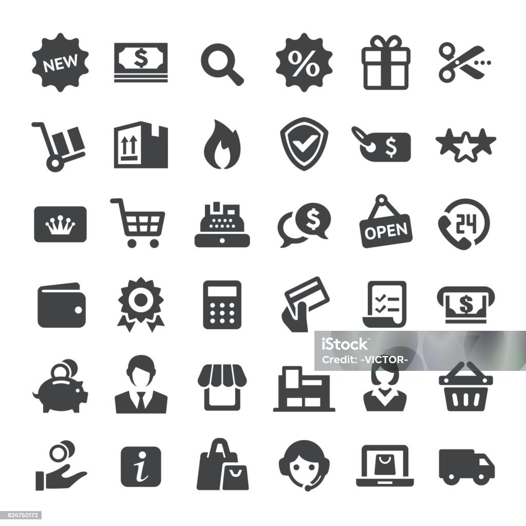 Retail and E-commerce Icons - Big Series Retail and E-commerce Icons E-commerce stock vector