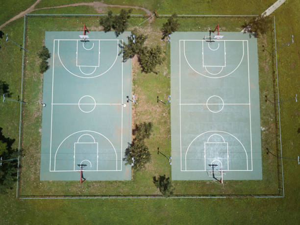 basketball-feld leer - court building stock-fotos und bilder