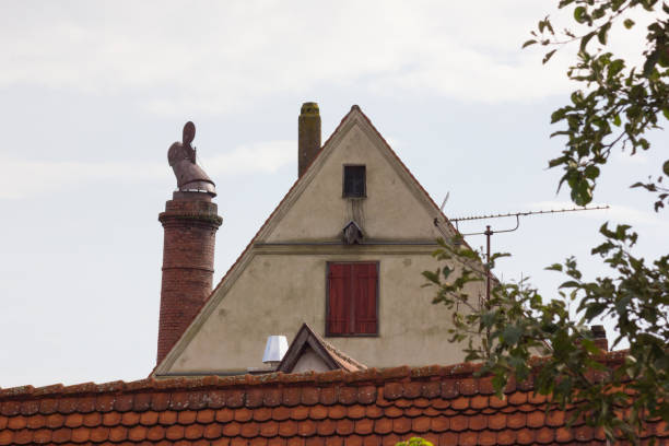 in a historical city of bavaria in south germany at summertime old wooden timber frame buildings with windows, doors and deecorations are a romantical place to have holiday of even relaxing time