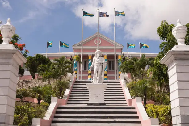 Government House - the official residence of the Governor General of the Bahamas. Nassau, Bahamas.