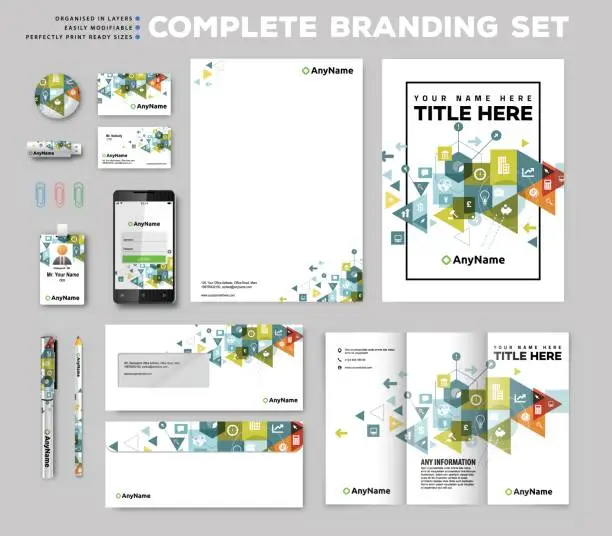 Vector illustration of Corporate identity stationary items