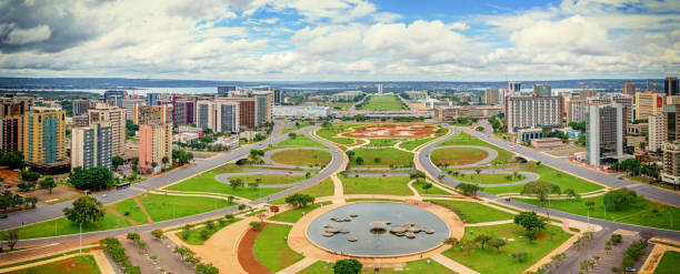 istock Landmark fountain in downtown Brasilia 824778246