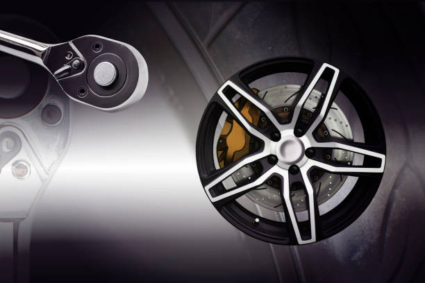 istock Wheel of racing car with modify. 824781650