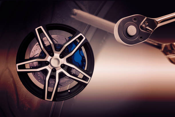 istock Wheel of racing car with modify. 824781660