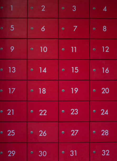 istock The front number of red locker, post office 824785192