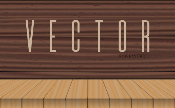 vektor holz tischplatte auf palisander hintergrund - table nature brown backgrounds stock-grafiken, -clipart, -cartoons und -symbole