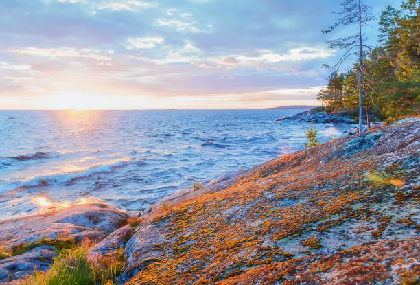 istock Rocky Coast of Lake At Sunset 824805546