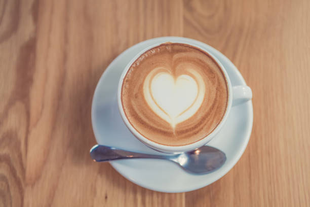 istock Cappuccino or Latte coffee art cup with heart shaped. 824807096