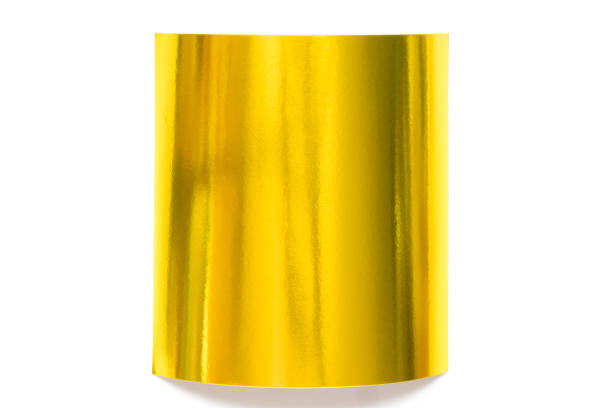 istock Gold color paper sheet on white background used for decoration or design element 824809464