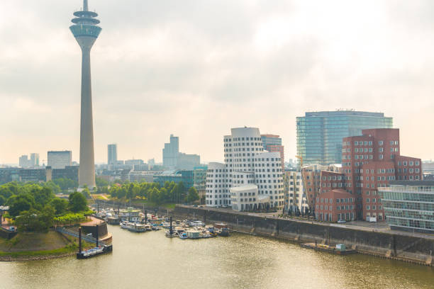 istock Aerial view Neue Zollhof Dusseldorf during morning. 824809844