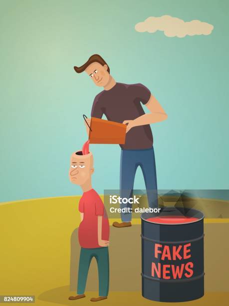 Fake News Concept Stock Illustration - Download Image Now - Artificial, Caricature, Cartoon